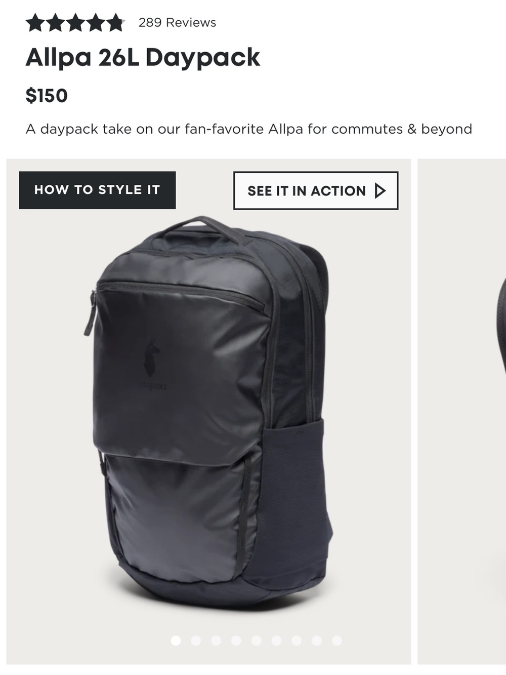 cotopaxi Allpa 26L Daypack in black